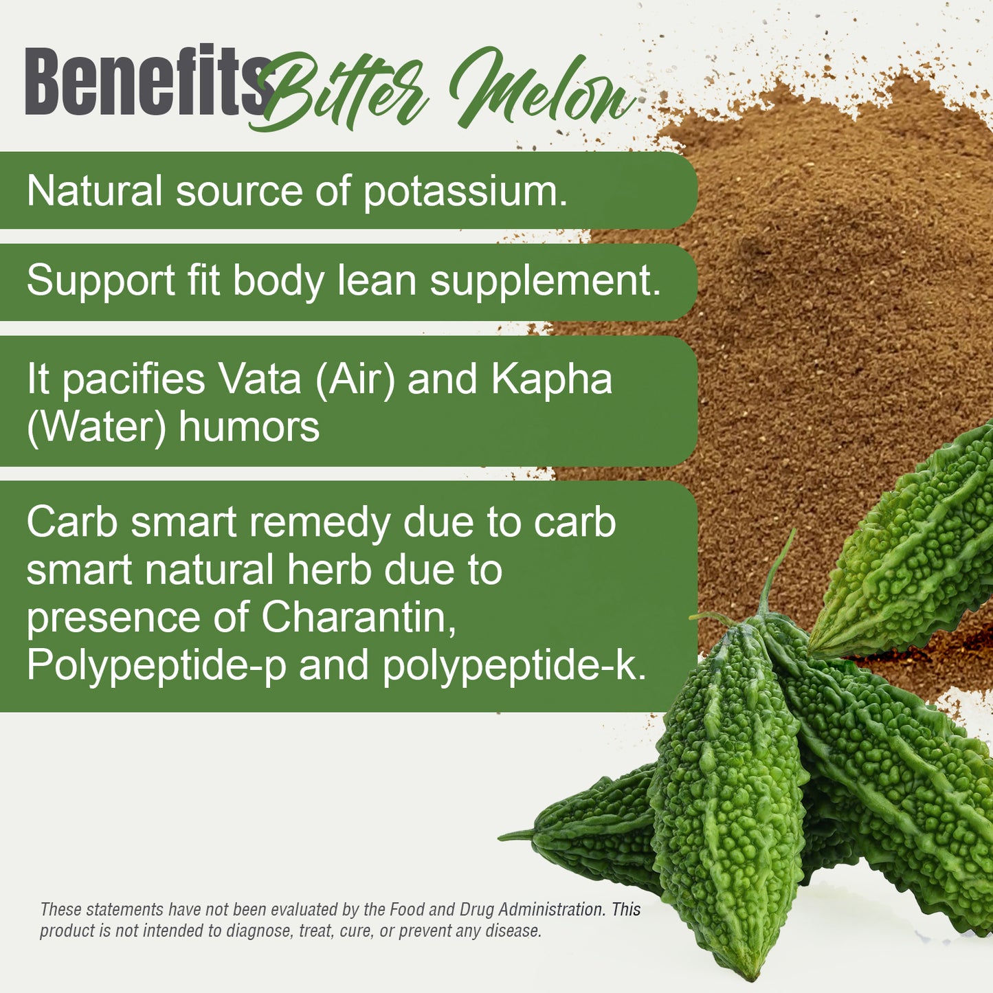 Bitter Melon (Karela) Powder (Momordica Charantia ) – Non GMO – Vegan – (454 Gms – 1LBS)