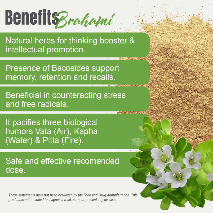Brahmi Powder  (Bacopa Monnieri) – Non GMO – Vegan – (454 Gms – 1LBS)
