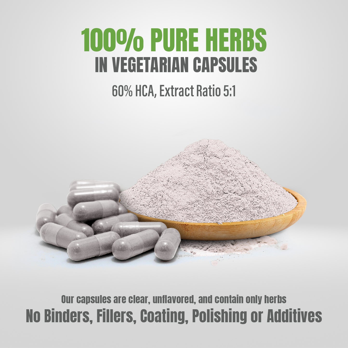 Garcinia Capsules - Garcinia cambogia - 60% HCA - Extract Ratio 5:1 - 90 Vege Capsules - 650 mg each
