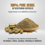 Ginger Capsules - ZingiberOfficinale - 1.5% Gingerols - Extract Ratio 6:1 - 90 Vege Capsules - 700 mg each