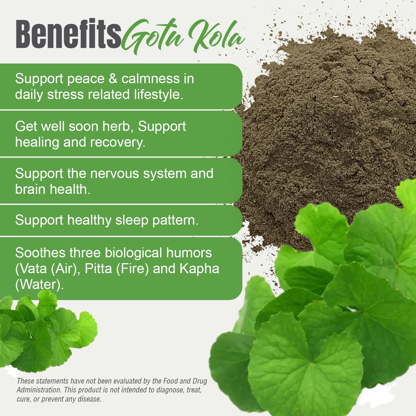 Gotu Kola Powder  (Centella Asiatica) - Non GMO - Vegan - (454 Gms - 1LBS)