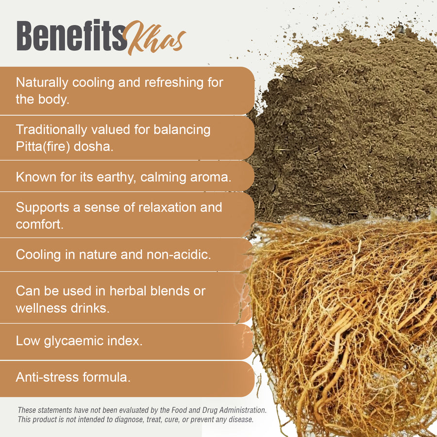 Khas Powder – Vetiveria Zizanioides - Non GMO - Vegan - (454 Gms - 1LBS)