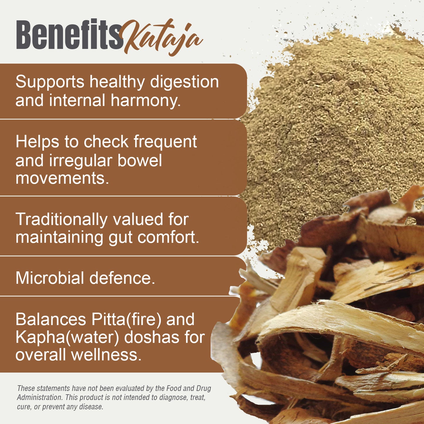 Kutaja Powder (Holarrhena Antidysenterica) - Non GMO - Vegan - (454 Gms - 1LBS)