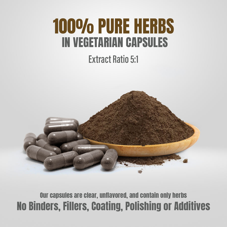 Kutki Capsules - Picrohiza Kurroa - 7% Kutkin - Extract Ratio 5:1 - 60 Vege Capsules - 800 mg each