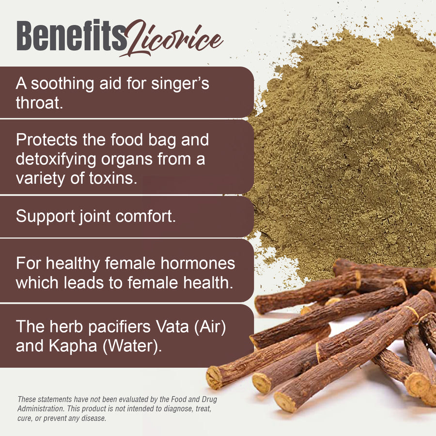 Licorice Powder (Glycyrrhiza Glabra) - Non GMO - Vegan – (454 Gm - 1LBS)