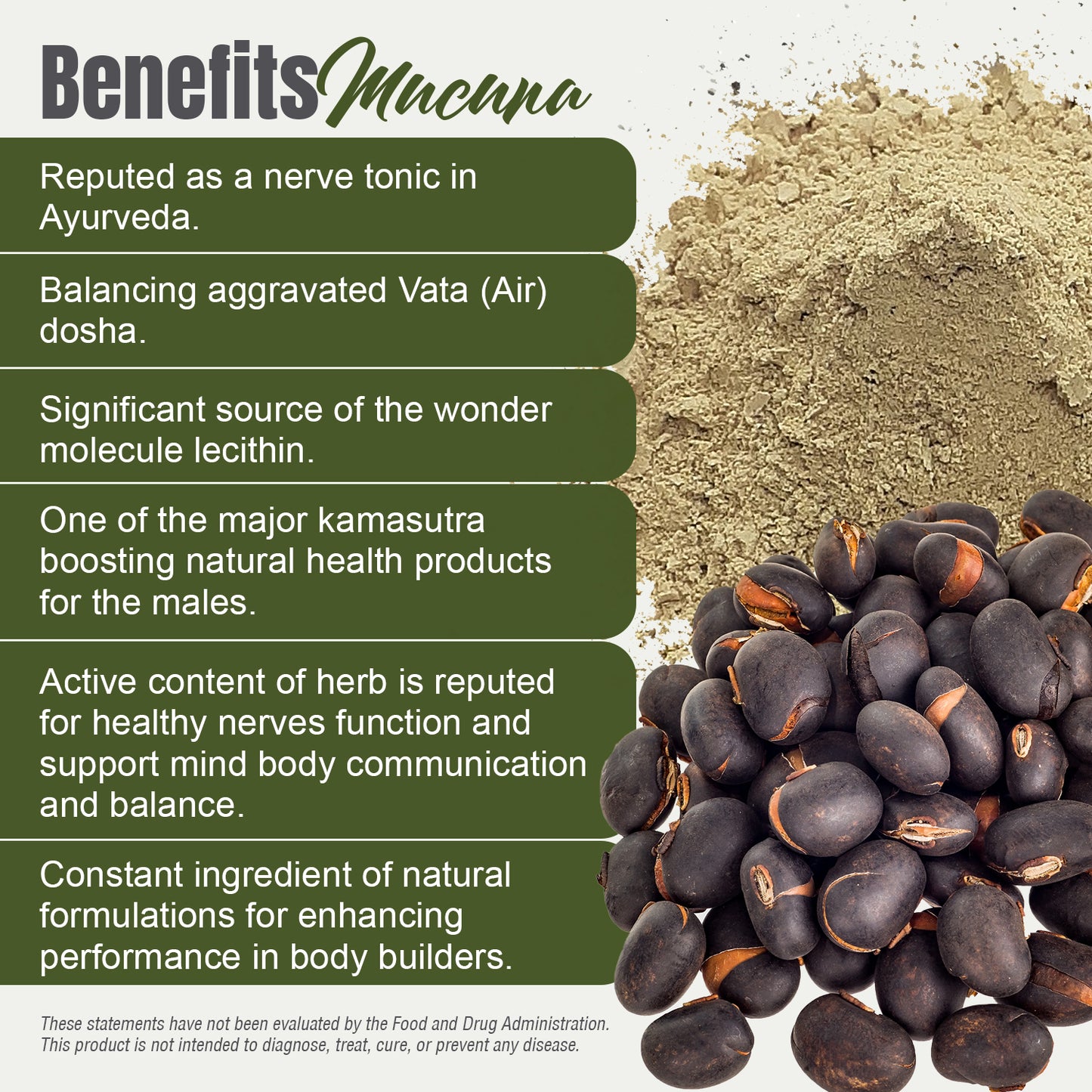 Mucuna Powder (Mucuna Pruriens) - Non GMO - Vegan - (230 Gms - ½ LBS )