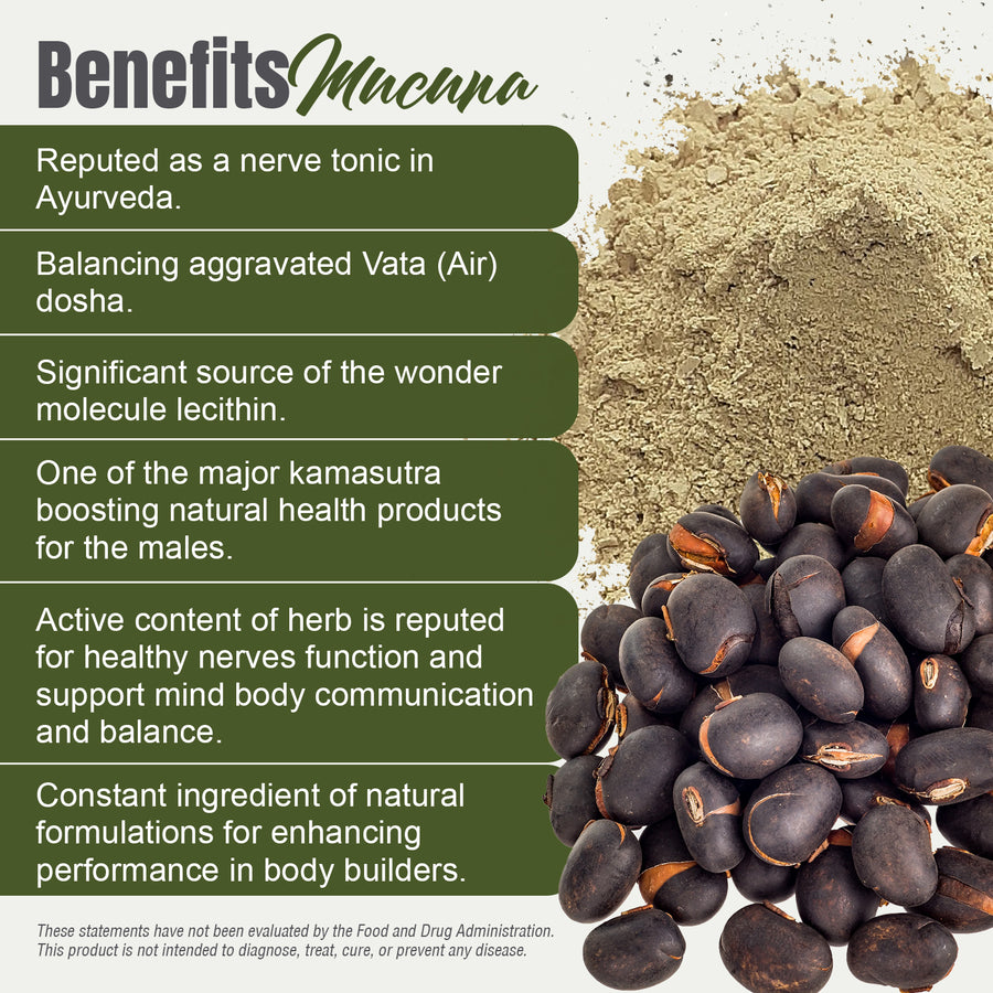 Mucuna Powder (Mucuna Pruriens) - Non GMO - Vegan - (230 Gms - ½ LBS )