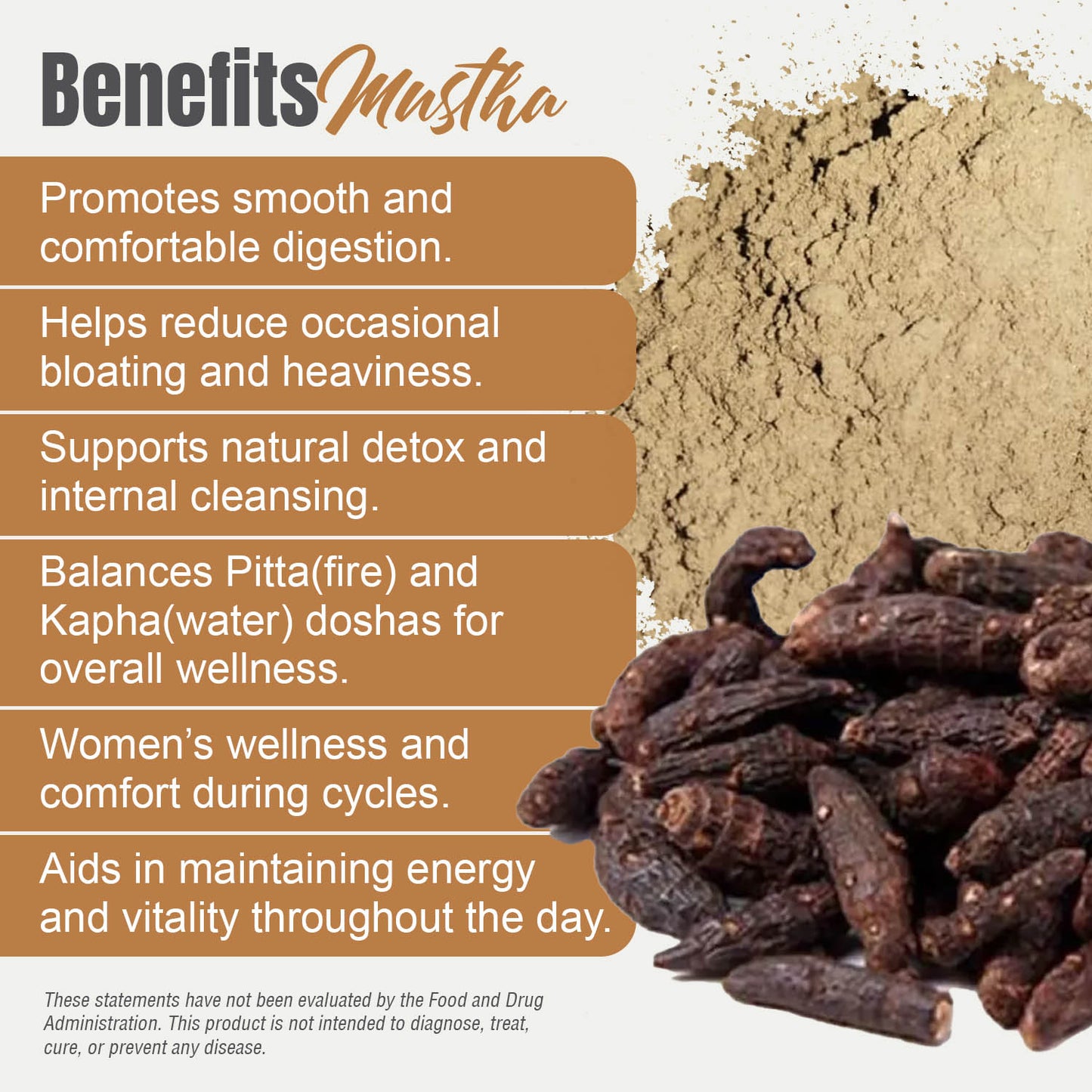 Mustha Powder (Cyperus Rotundus) - Non GMO - Vegan - (454 Gms - 1LBS)