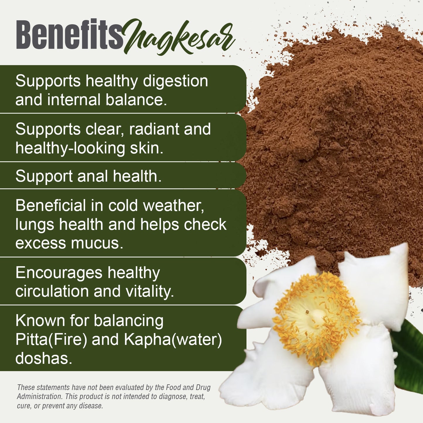 Nagkesar Powder (Mesua Ferrea) - Non GMO - Vegan - 454 Gms - 1LBS