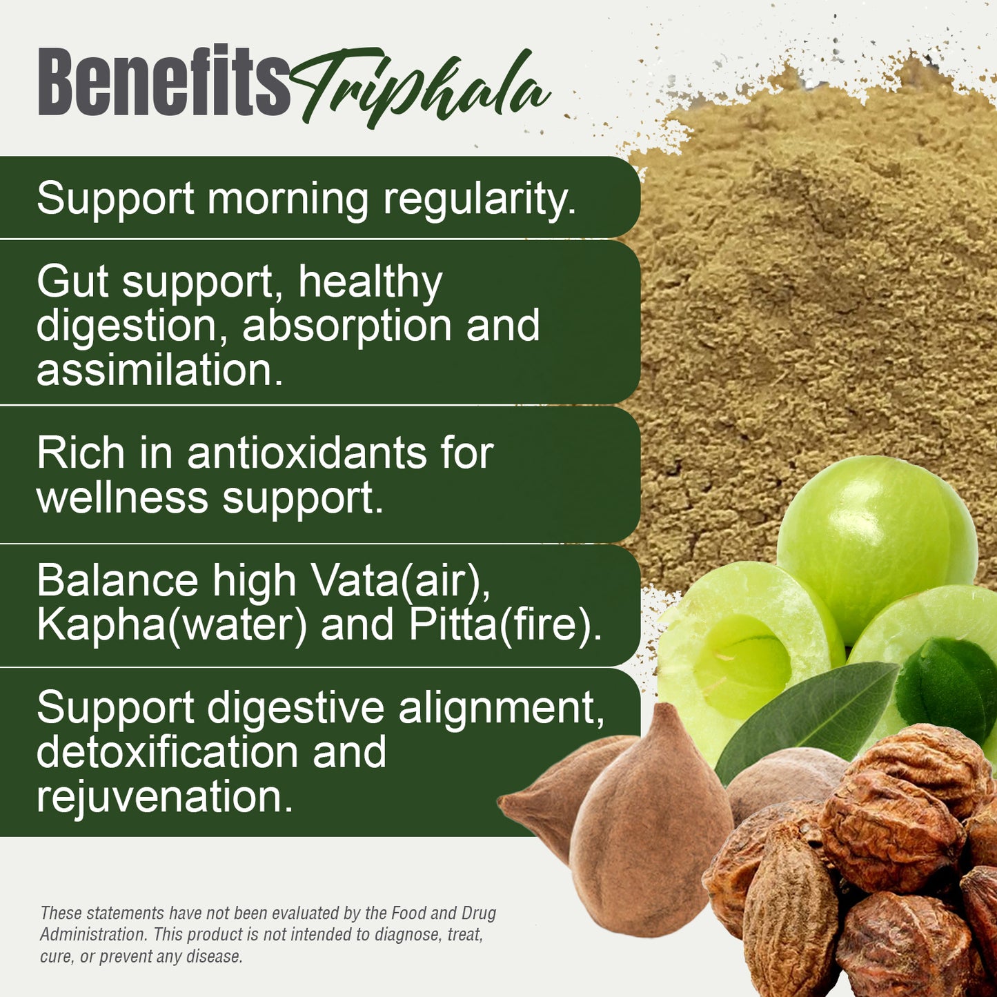 Triphala Churna Powder – 454 Gms – 1Lbs