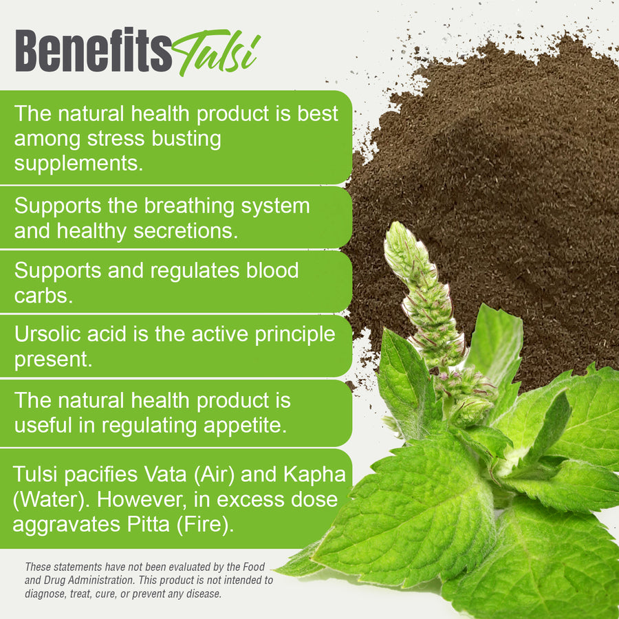 Tulsi Powder (Ocimum Sanctum) - Non GMO - Vegan - (454 Gms - 1LBS)