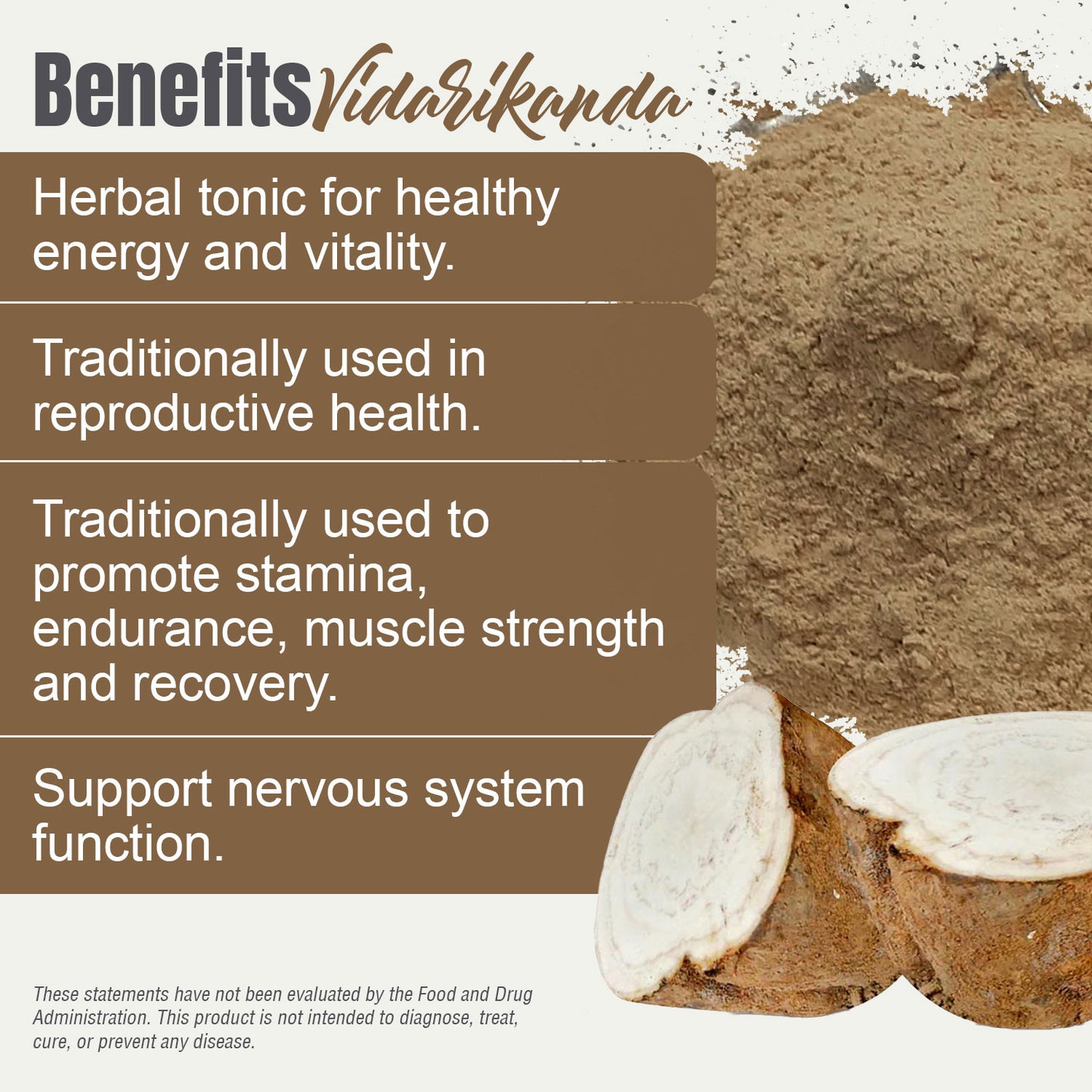 Vidari Kanda Powder (Pueraria Tuberosa) - Non GMO - Vegan - (454 Gms - 1LBS)