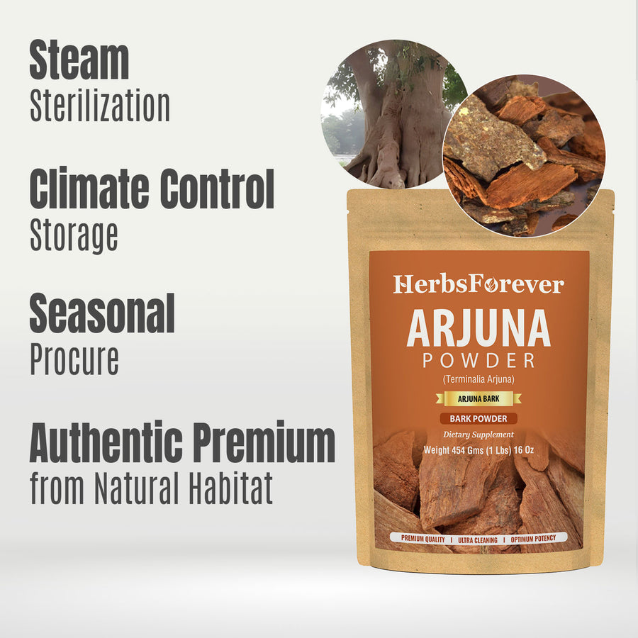 Arjuna Powder (Terminalia Arjuna) - Non GMO - Vegan - (454 Gms - 1LBS Pack)