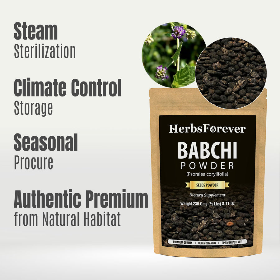 Babchi Powder (Psoralea Corylifolia) - Non GMO - Vegan