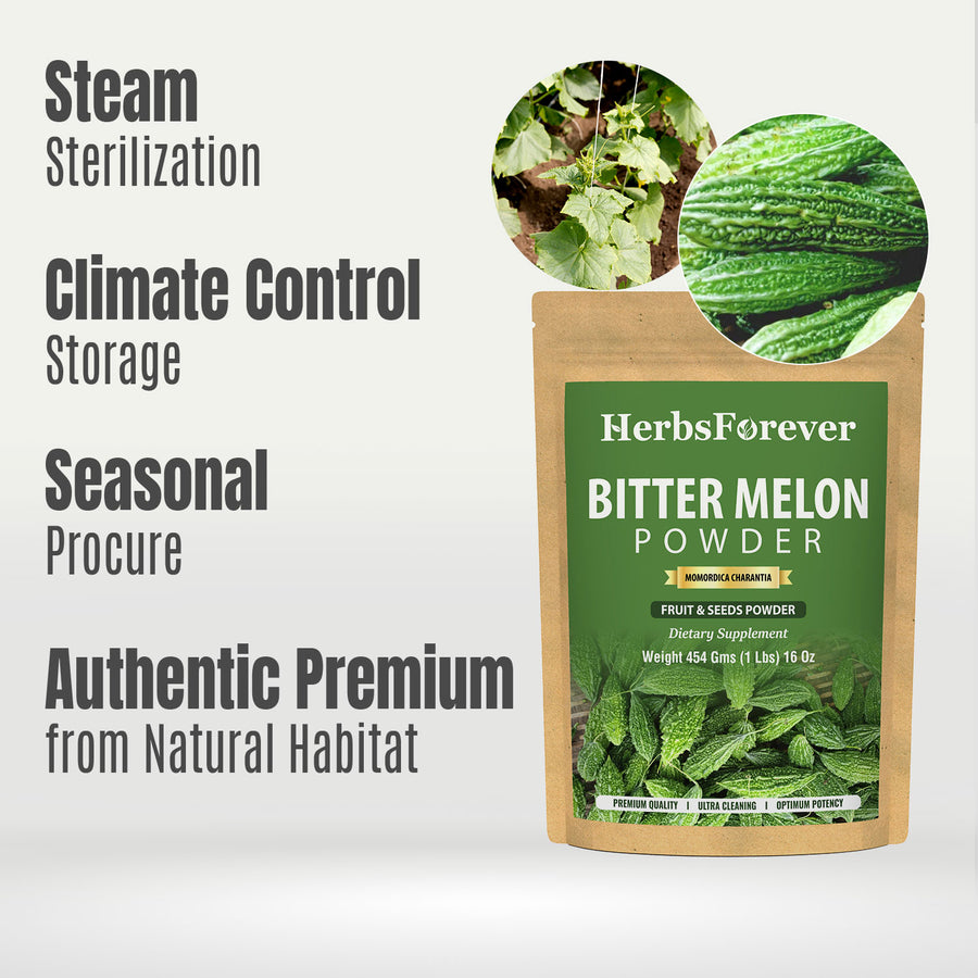 Bitter Melon (Karela) Powder (Momordica Charantia ) – Non GMO – Vegan – (454 Gms – 1LBS)