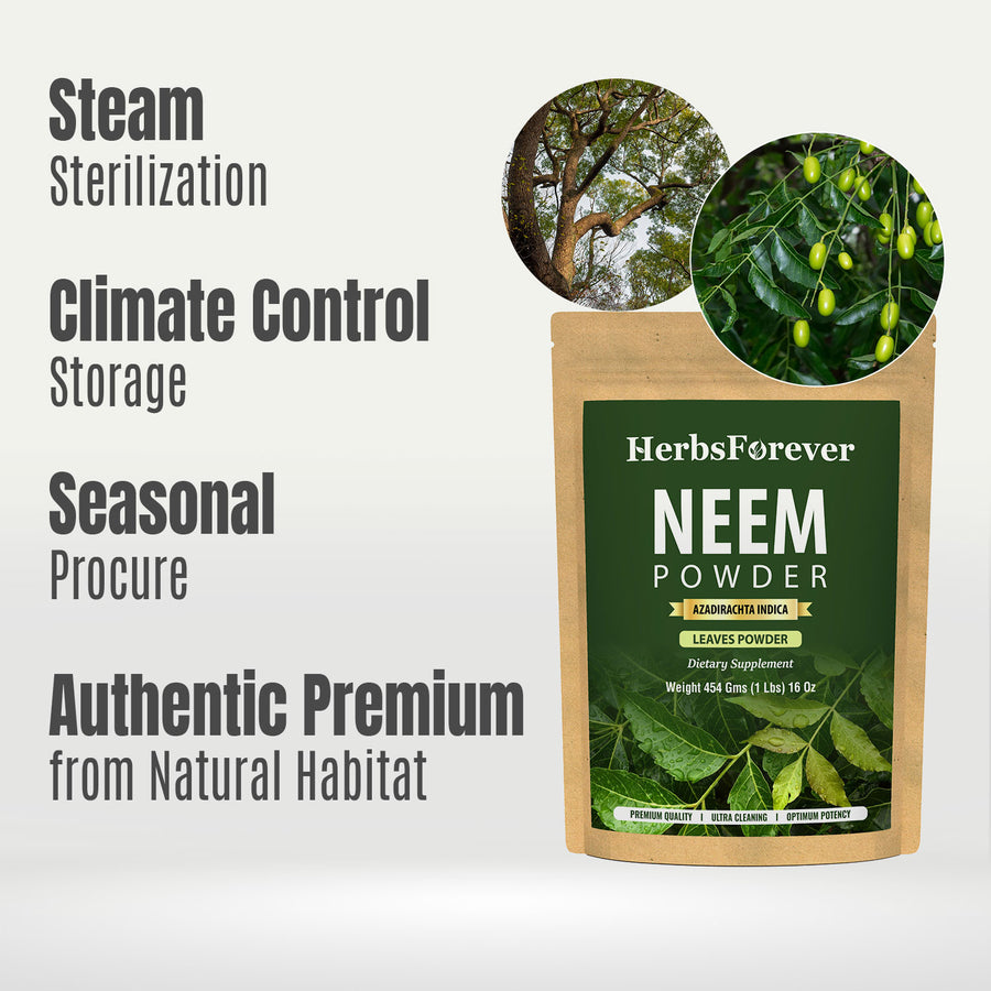 Neem Powder (Azadirachta Indica) - Non GMO - Vegan - (454Gms - 1LBS)