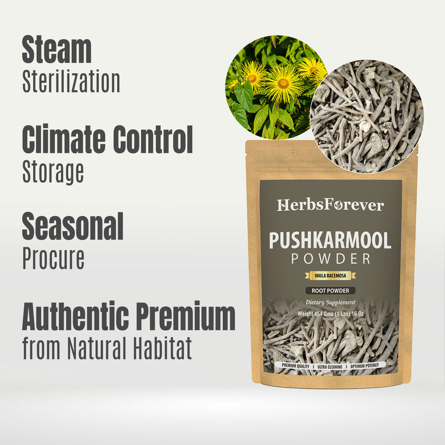 Pushkarmool Powder (Inularacemosa) - Non GMO - Vegan - (454 Gms - 1LBS)