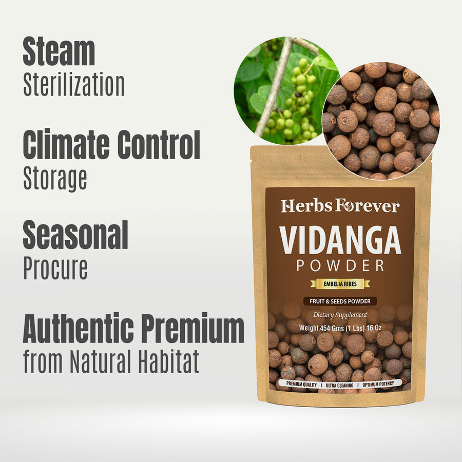 Vidanga Powder (Embellia Ribes) - Non GMO - Vegan - (454 Gms - 1LBS)