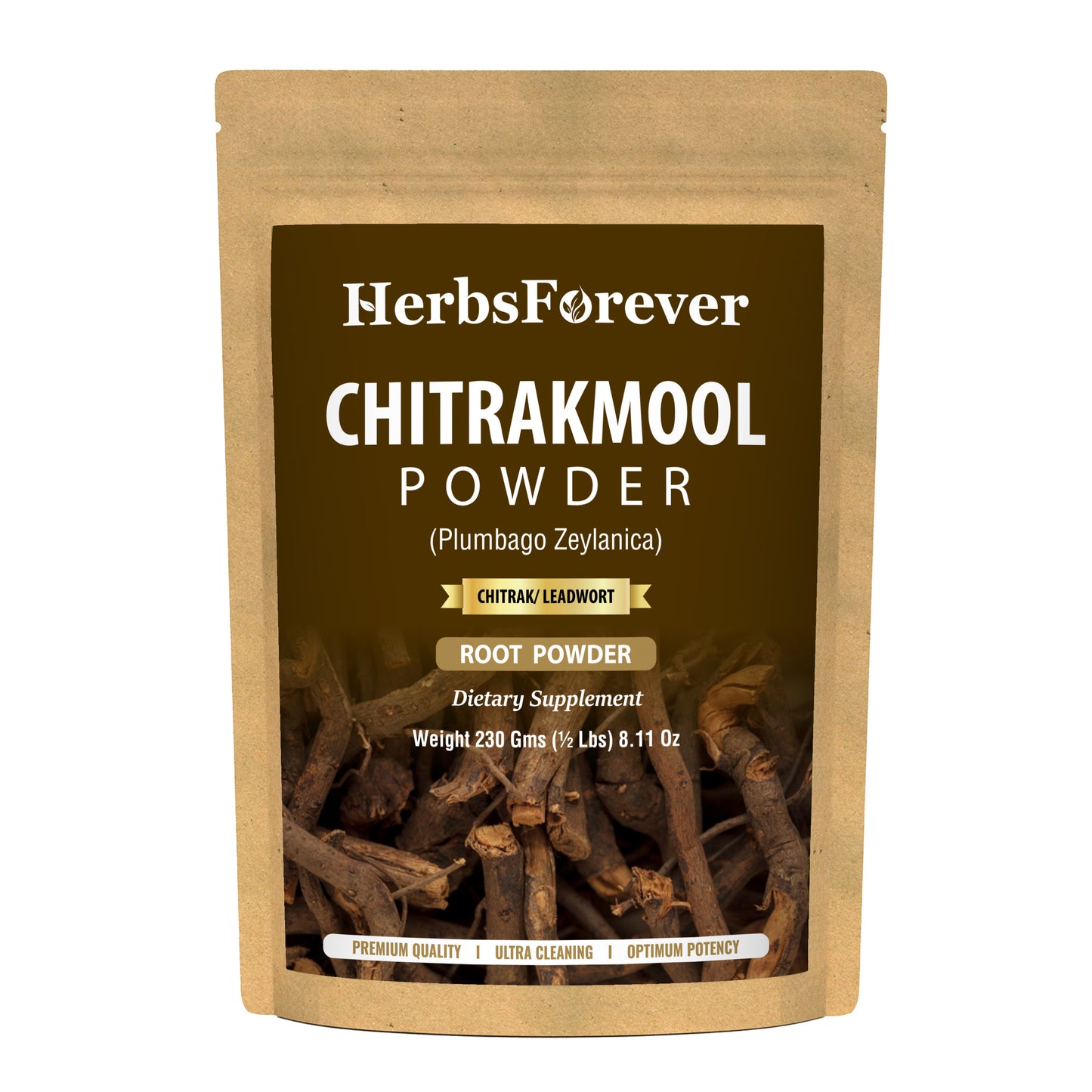 Chitrakmool Powder (Plumbago Zeylanica) - Non GMO - Vegan - (230 Gms - ½ LBS)