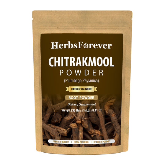 Chitrakmool Powder (Plumbago Zeylanica) - Non GMO - Vegan - (230 Gms - ½ LBS)