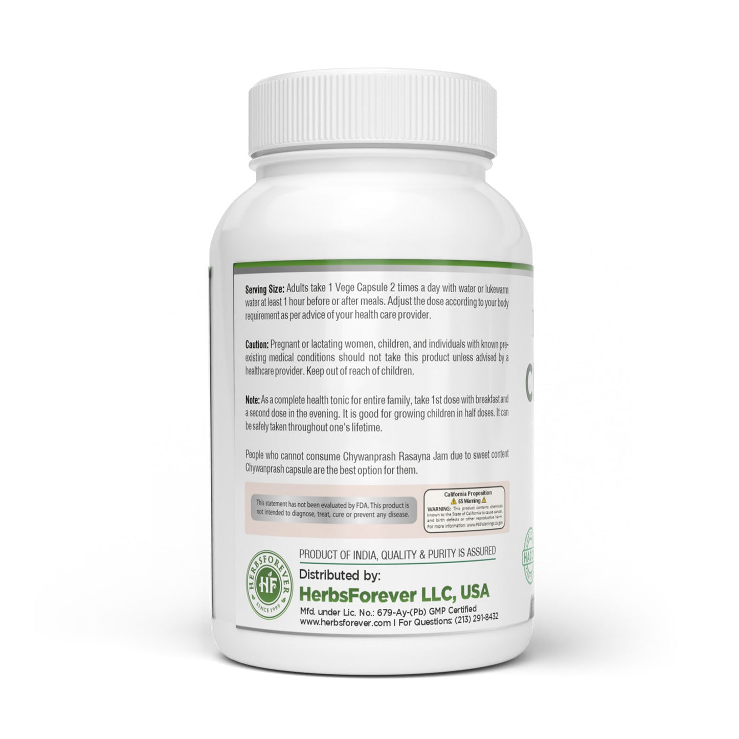 Chywanprash Capsules - Ayurvedic Herbal Supplement – 90 Vege Capsules – 800 Mg Each