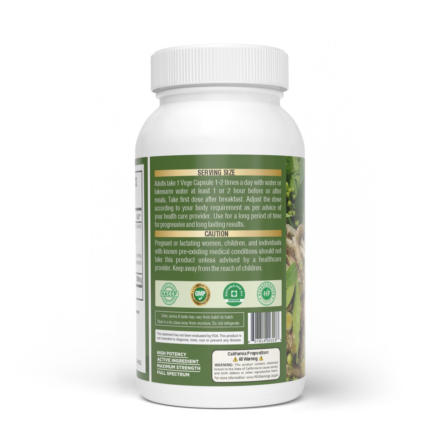 Guduchi Capsules – Tinospora Cordifolia - 3% to 5% bitters - Extract Ratio 10:1 - 60 Vege Capsules - 800 mg each