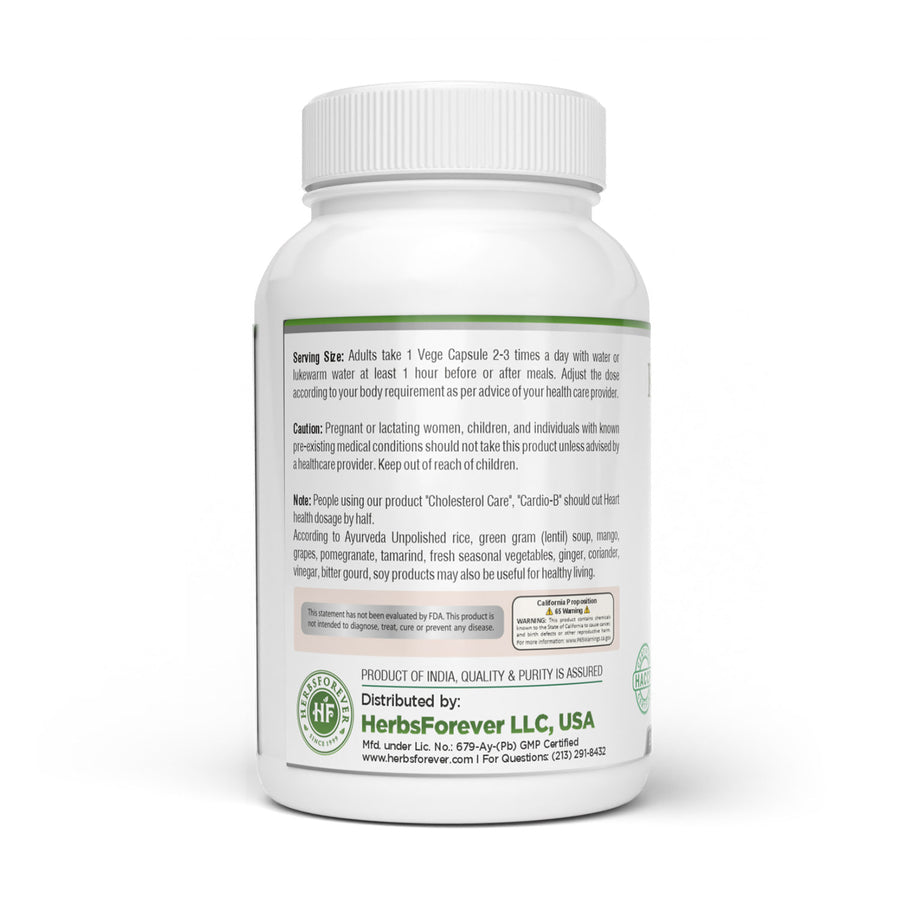 Heart Health Capsules - Ayurvedic Herbal Supplement – 90 Vege Capsules – 800 Mg Each