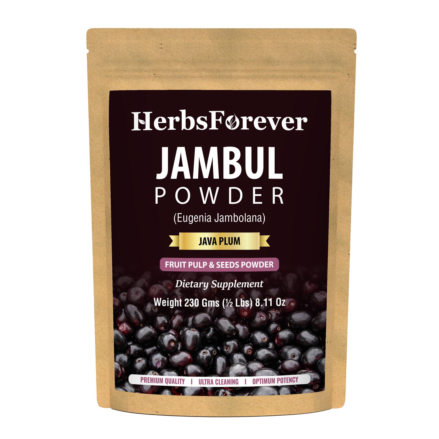 Jambul Powder - (Eugenia jambolana) - Non GMO - Vegan - (230Gms - ½ LBS)