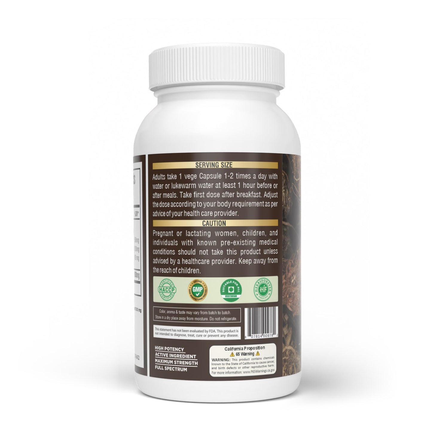 Jatamansi Capsules – Nardostachys Jatamansi - 2% to 2.5% Jatamansone - Extract Ratio 6:1 - 60 Vege Capsules - 800 mg each