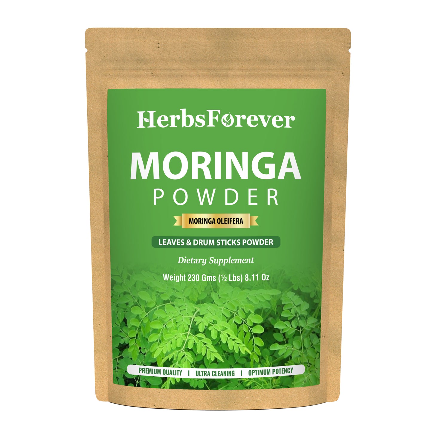 Moringa Powder (Moringa Oleifera) - Non GMO - Vegan - (230 Gms - ½ LBS)