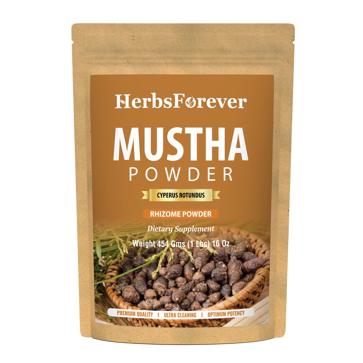 Mustha Powder (Cyperus Rotundus) - Non GMO - Vegan - (454 Gms - 1LBS)