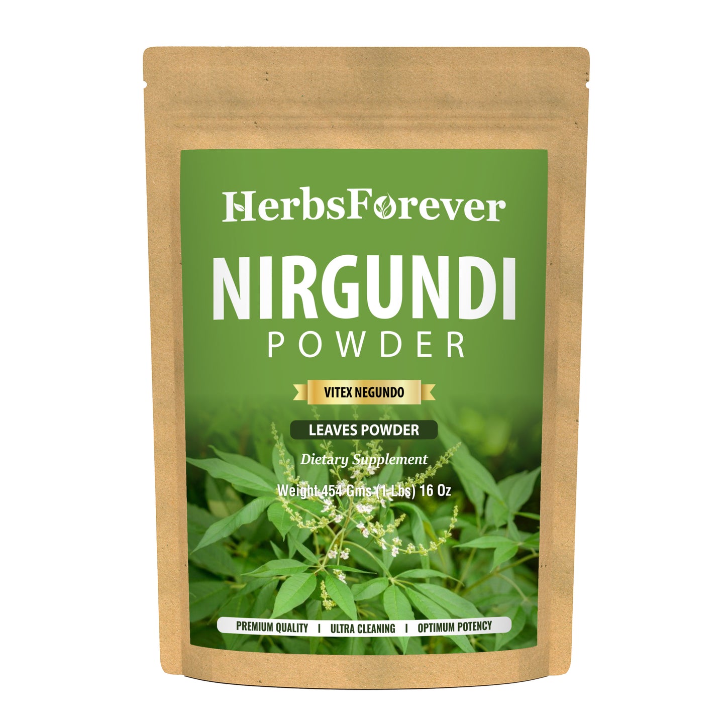 Nirgundi Powder (Vitex Negundo) - Non GMO - Vegan - (454 Gms - 1LBS)