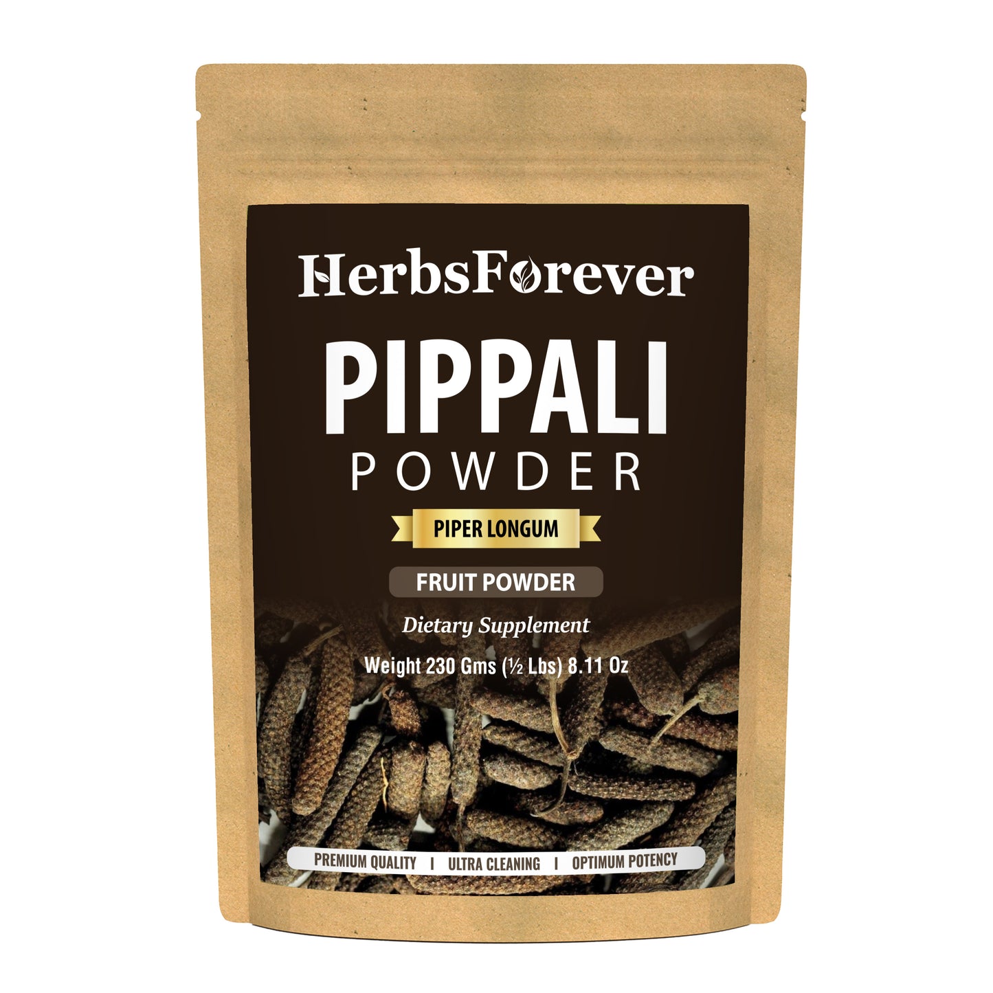 Pippali Powder (Piper Longum) - Non GMO - Vegan - (230 Gms- ½ LBS)