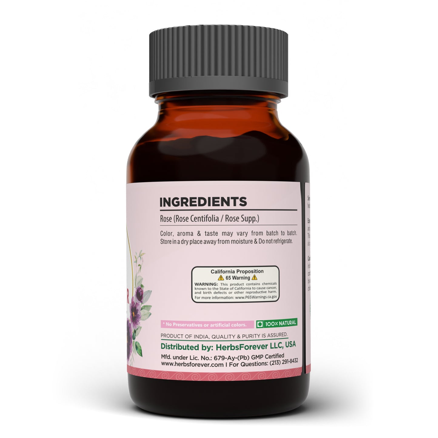 Rose Powder - (Rose centifolia) - Non GMO - Vegan  - 100 Gms