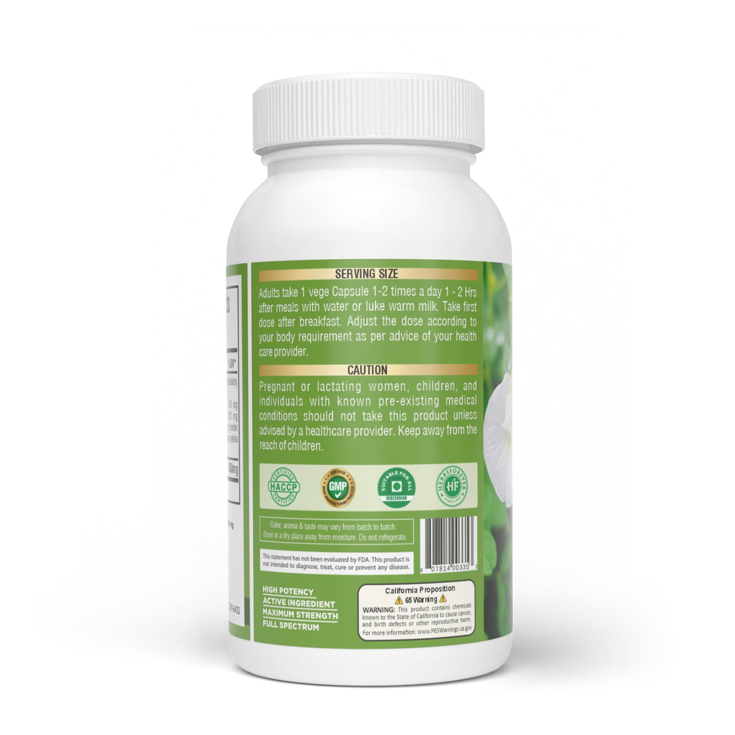 Shankhpushpi Capsules – Convolvulus Pluricaulis - 5% bitters & 1% alkaloids - Extract Ratio 20:1 - 60 Vege Capsules - 650 mg each