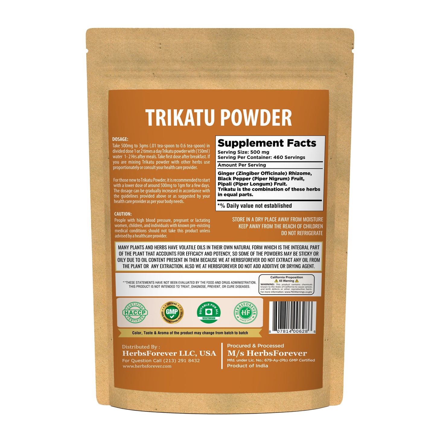 Trikatu Churna Powder – 230 Gms – ½ Lbs