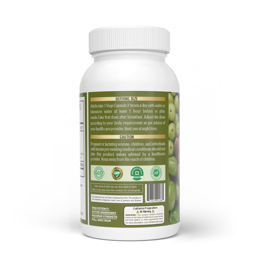 Triphala Capsules - Ayurvedic Herbal Supplement – 60 Vege Capsules – 800 Mg Each