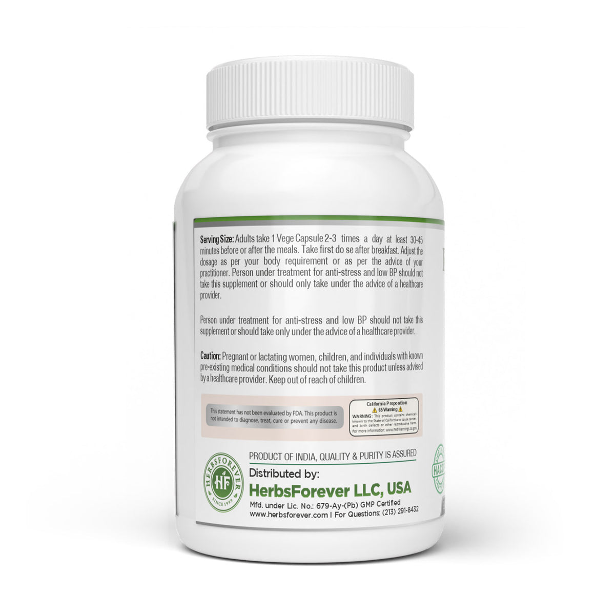 True Calm Capsules - Ayurvedic Herbal Supplement – 90 Vege Capsules – 800 Mg Each