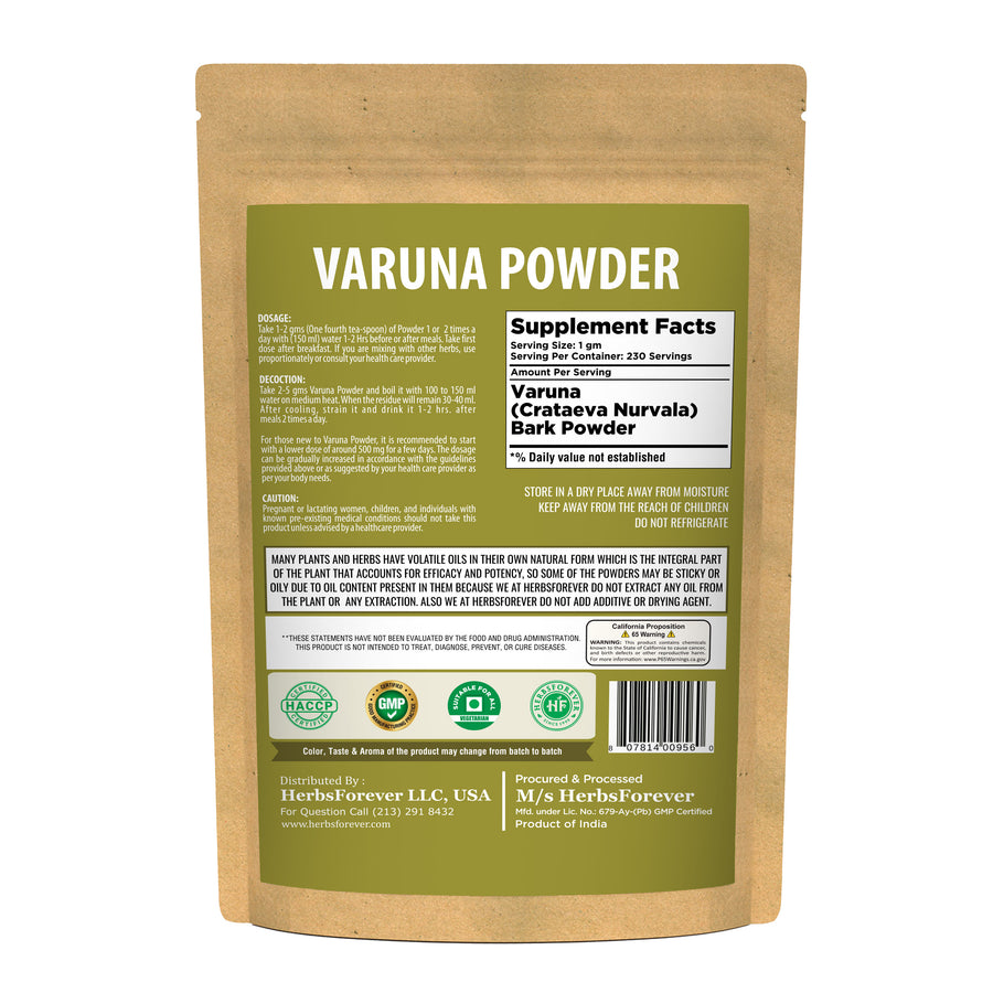 Varuna Powder (Crataeva Nurvala) - Non GMO - Vegan - (454 Gms - 1LBS)
