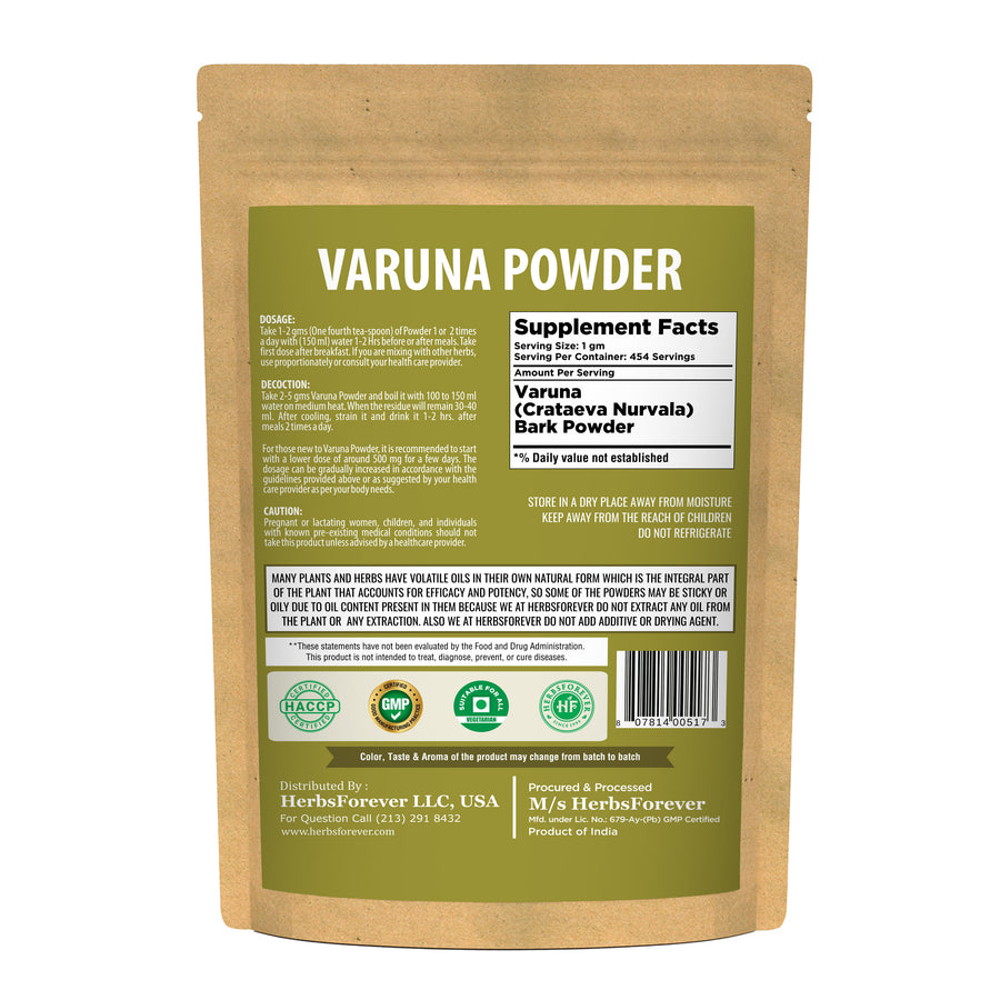 Varuna Powder (Crataeva Nurvala) - Non GMO - Vegan - (454 Gms - 1LBS ...