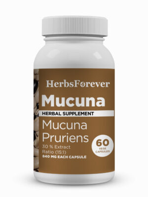 Mucuna Capsules - Mucuna Pruriens - 30% - Extract Ratio 15:1 - 60 Vege Capsules - 840 mg each