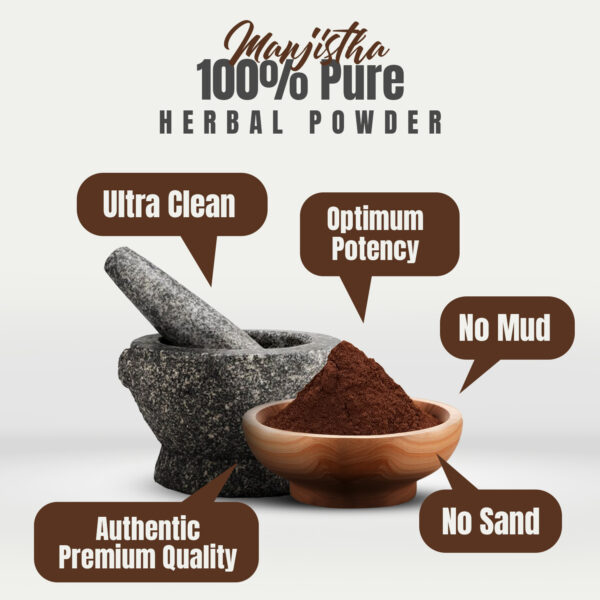 Manjistha Powder (Rubia Cordifolia) - Non GMO - Vegan - (454 Gms - 1LBS)