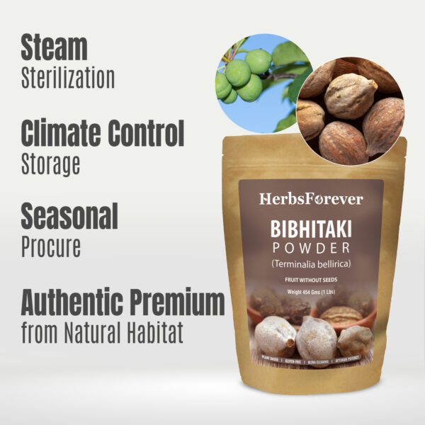 Bibhitaki Powder (Terminalia Bellerica) - Non GMO - Vegan - (454 Gms -1 LBS)