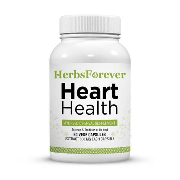 Heart Health Capsules - Ayurvedic Herbal Supplement – 90 Vege Capsules – 800 Mg Each