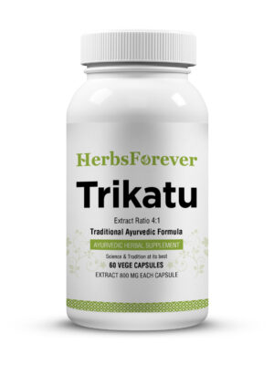 Trikatu Capsules - Ayurvedic Herbal Supplement – 60 Vege Capsules – 800 Mg Each
