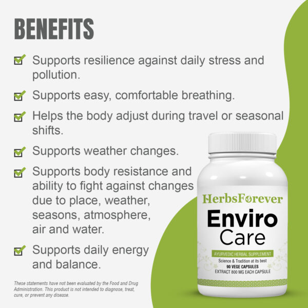 bnr4_enviro_care_90Caps Enviro Care Capsules - Ayurvedic Herbal Supplement – 90 Vege Capsules – 800 Mg Each