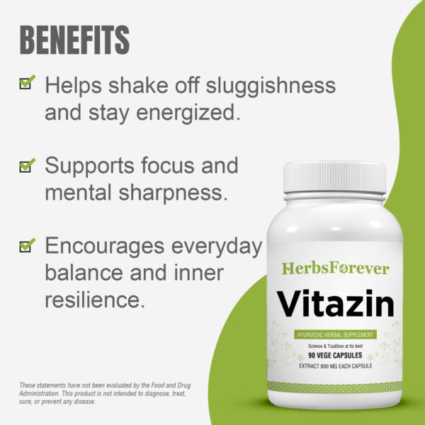 Vitazin Capsules - Ayurvedic Herbal Supplement – 90 Vege Capsules – 800 Mg Each
