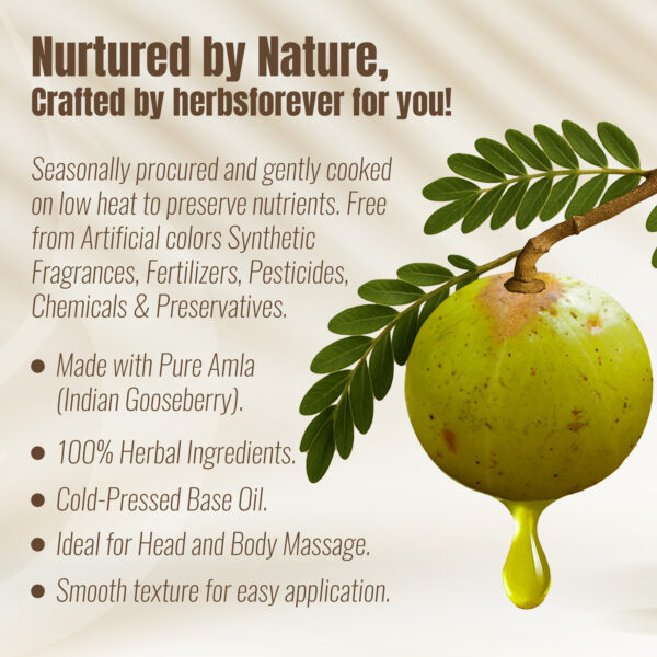 Amla Oil – (Emblica Officinalis) - Processed with Sesame Oil - Cold pressed and double filtered in Muslin Cloth - 210 ml (7.11 oz)