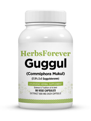 Guggul Resin Capsules – Commiphora Wightii - 2.5% Z&E - Extract Ratio 5:1 - 90 Vege Capsules - 700 mg each