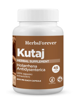 Kutaj Capsules (Holarrhena Antidysenterica) - 20% saponin - Extract Ratio 10:1 - 45 Vege Capsules - 800 mg each